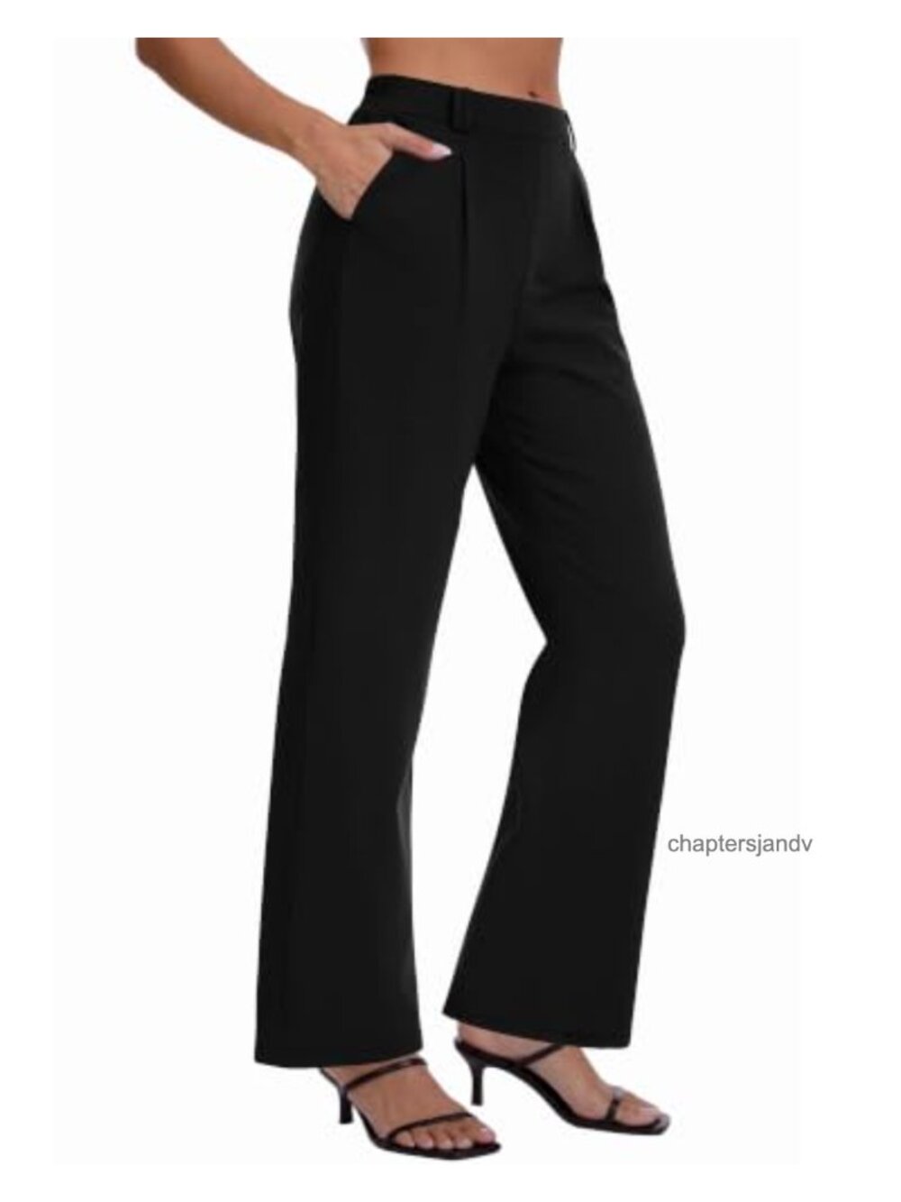 High Waisted Straight Leg Pull On Dress Pants Womens Work Trousers